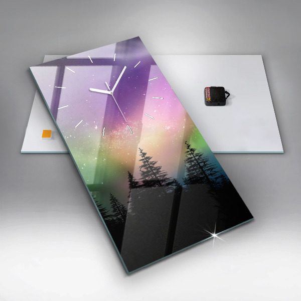 Vertikale Uhr mit motiv Aurora Borealis