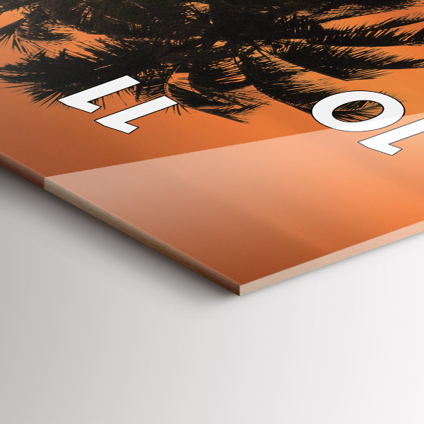 Vertikale Uhr mit motiv Sonnenuntergang Palmen Urlaub