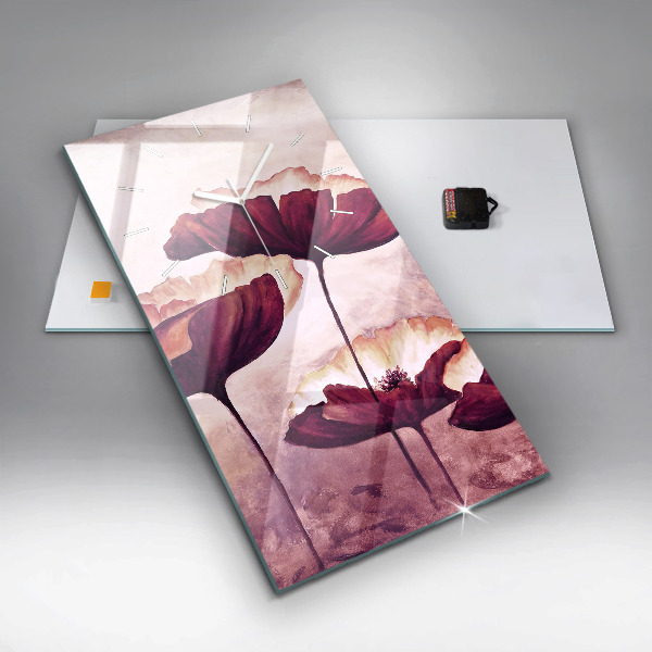 Vertikale Uhr mit motiv Blumen Blühender Mohn