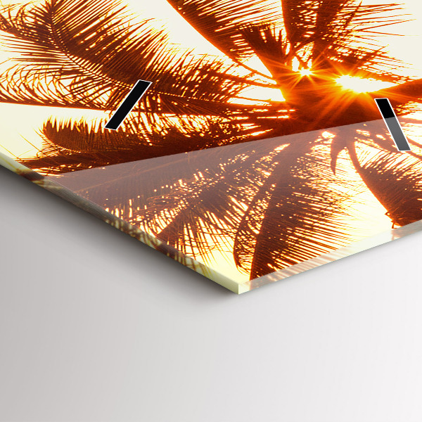 Vertikale Uhr mit motiv Sonnige Palmen