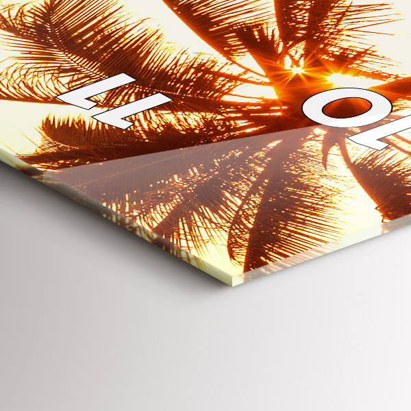 Vertikale Uhr mit motiv Sonnige Palmen