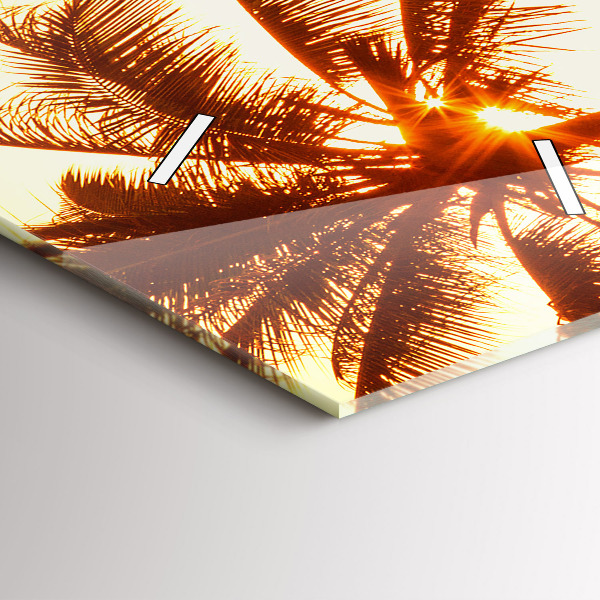 Vertikale Uhr mit motiv Sonnige Palmen