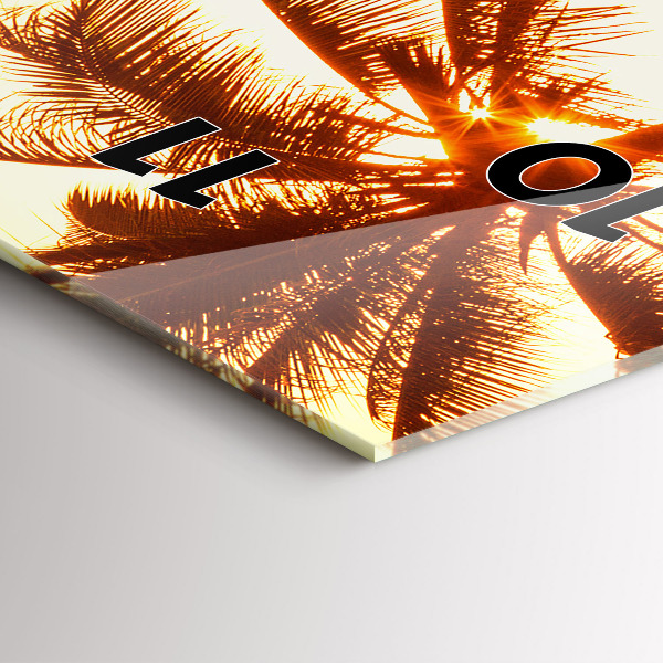 Vertikale Uhr mit motiv Sonnige Palmen