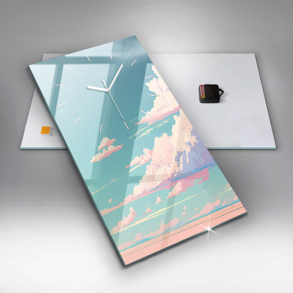 Vertikale Uhr mit motiv Pastellfarbener Himmel