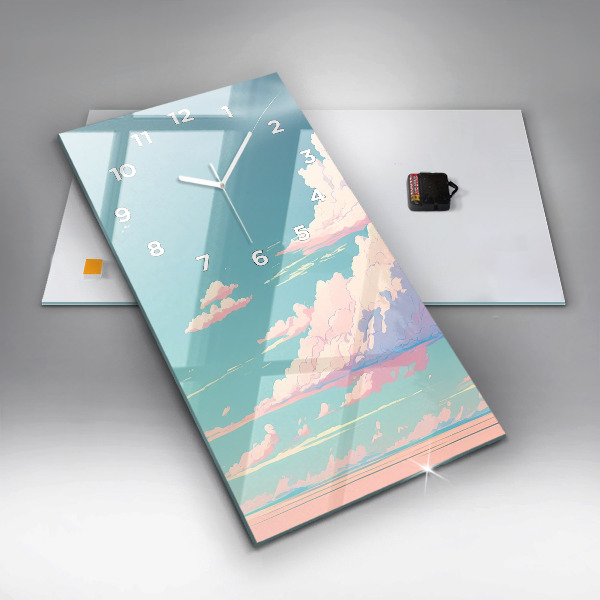 Vertikale Uhr mit motiv Pastellfarbener Himmel