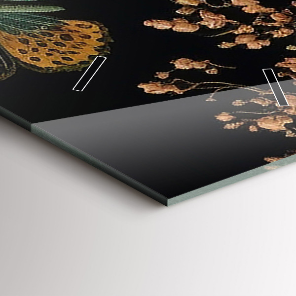 Vertikale Uhr Blume und goldene Schmetterlinge