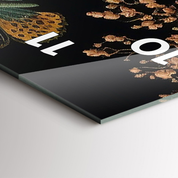 Vertikale Uhr Blume und goldene Schmetterlinge