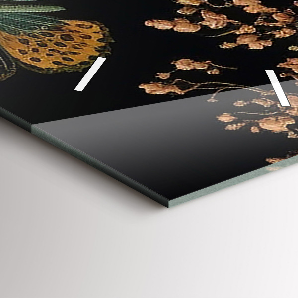 Vertikale Uhr Blume und goldene Schmetterlinge