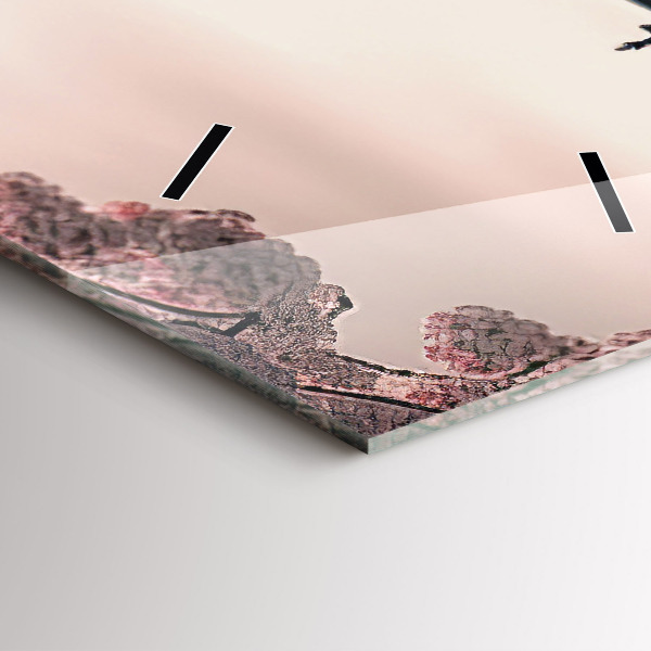 Vertikale Uhr Asiatischer Turm Kirschblüten