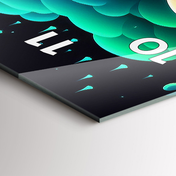 Vertikale Uhr mit motiv Neon-Pilze