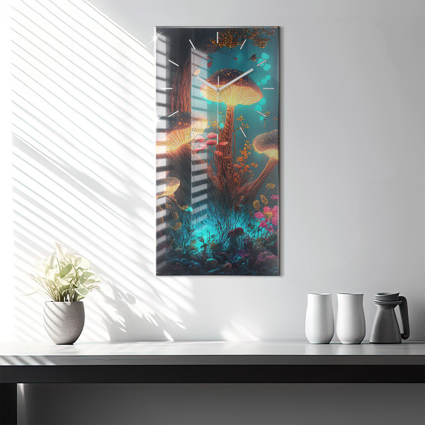 Vertikale Uhr mit motiv Wald und Zauberpilze