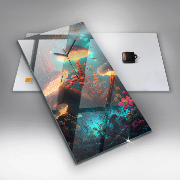 Vertikale Uhr mit motiv Wald und Zauberpilze