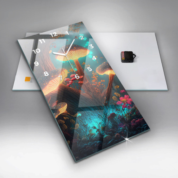 Vertikale Uhr mit motiv Wald und Zauberpilze