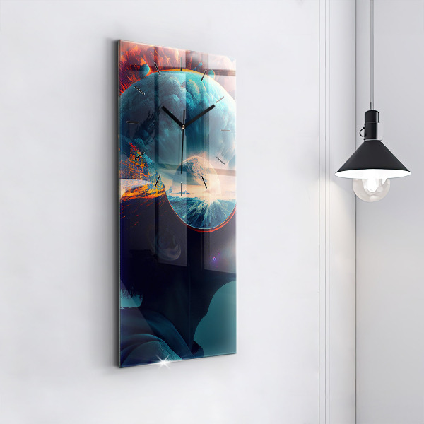 Vertikale Uhr mit motiv Futuristische virtuelle Welt