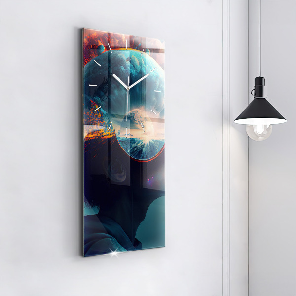 Vertikale Uhr mit motiv Futuristische virtuelle Welt