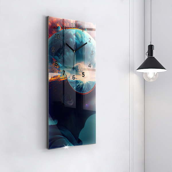 Vertikale Uhr mit motiv Futuristische virtuelle Welt