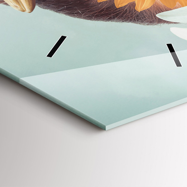 Vertikale Uhr mit motiv Frau mit Blumen