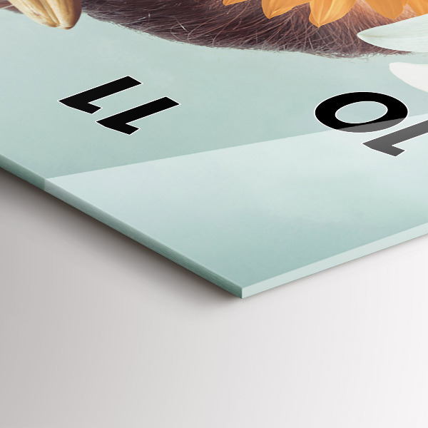 Vertikale Uhr mit motiv Frau mit Blumen