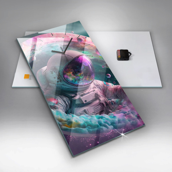 Vertikale Uhr Kosmonautenfarbene Wolken