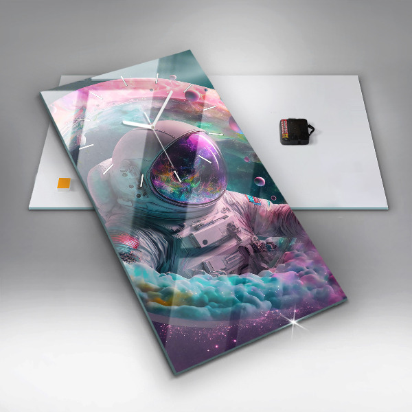 Vertikale Uhr Kosmonautenfarbene Wolken