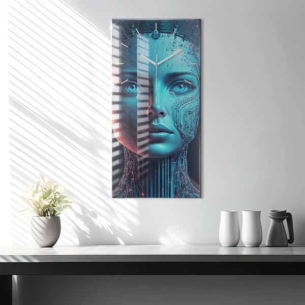 Vertikale Uhr mit motiv Künstliche Intelligenz