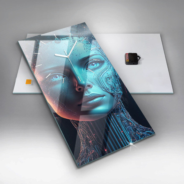 Vertikale Uhr mit motiv Künstliche Intelligenz