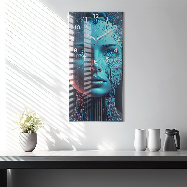 Vertikale Uhr mit motiv Künstliche Intelligenz