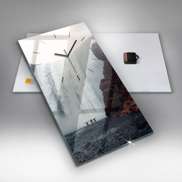 Vertikale Uhr Wasserfall Island Landschaft