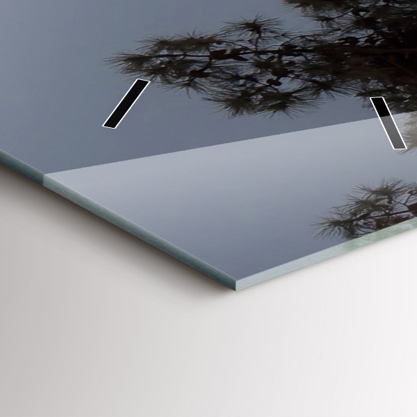 Vertikale Uhr mit motiv Mondsichel und Bäume