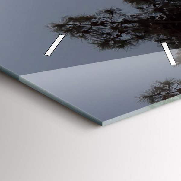 Vertikale Uhr mit motiv Mondsichel und Bäume