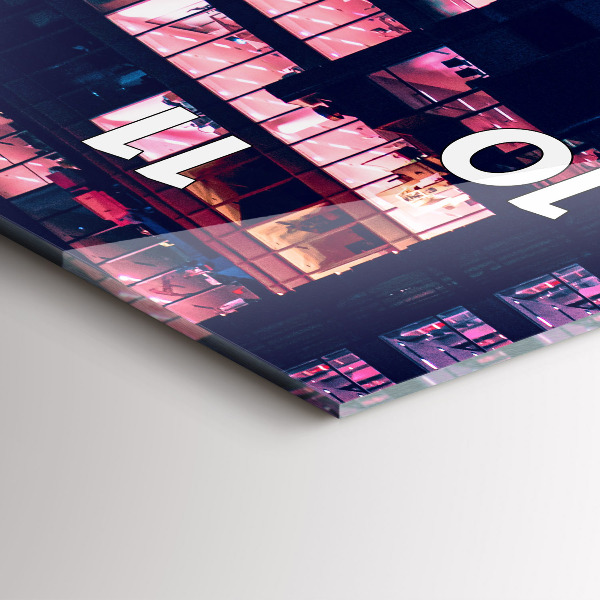 Vertikale Uhr mit motiv Warschau bei Nacht