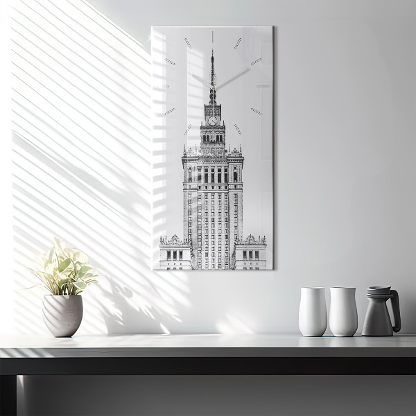 Vertikale Uhr mit motiv Palast der Kultur und Wissenschaft