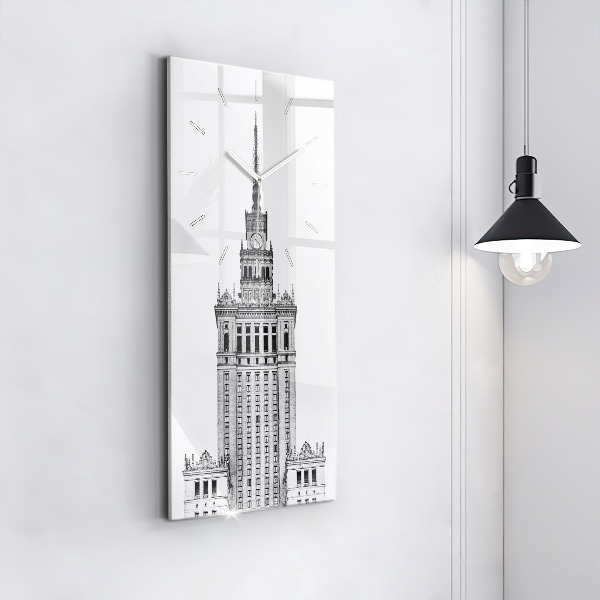 Vertikale Uhr mit motiv Palast der Kultur und Wissenschaft