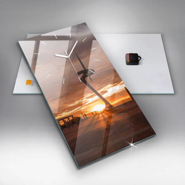 Vertikale Uhr mit motiv Olympischer Park in Barcelona