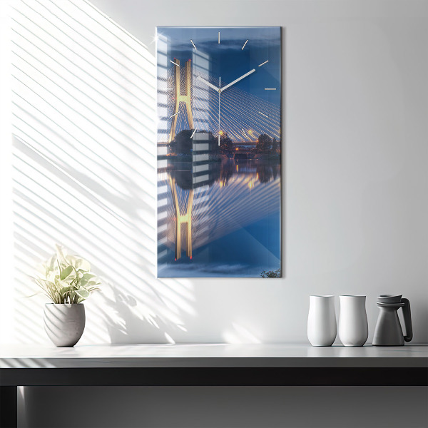 Vertikale Uhr mit motiv Brücke Rędziński Wroclaw