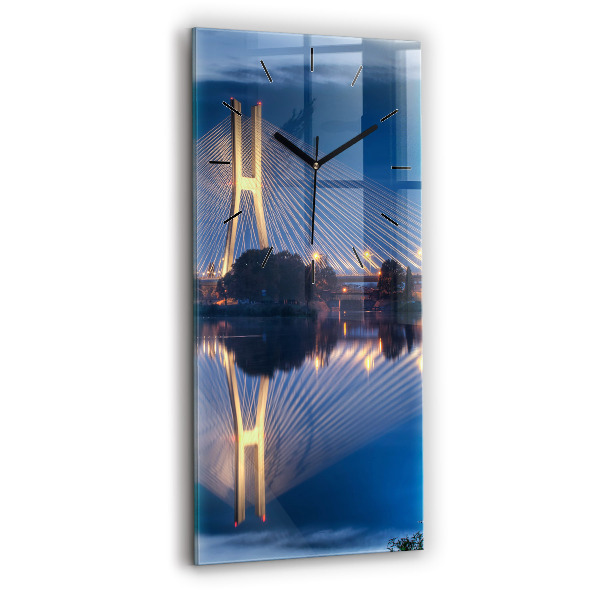 Vertikale Uhr mit motiv Brücke Rędziński Wroclaw