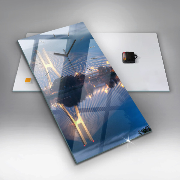 Vertikale Uhr mit motiv Brücke Rędziński Wroclaw