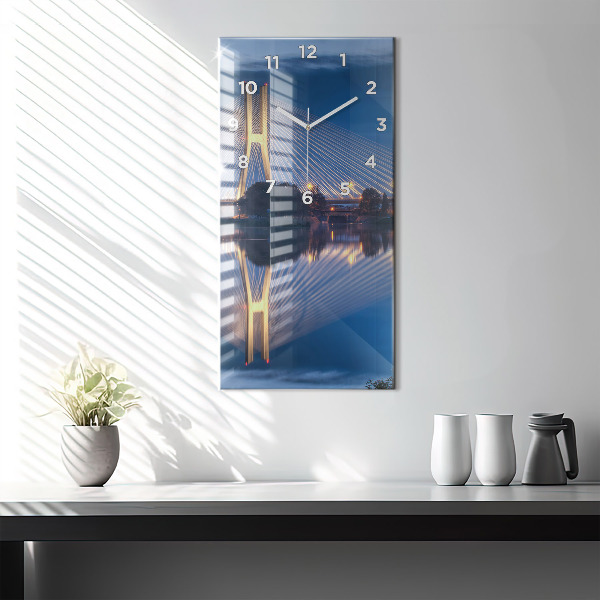 Vertikale Uhr mit motiv Brücke Rędziński Wroclaw