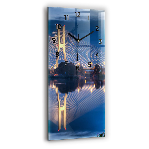 Vertikale Uhr mit motiv Brücke Rędziński Wroclaw