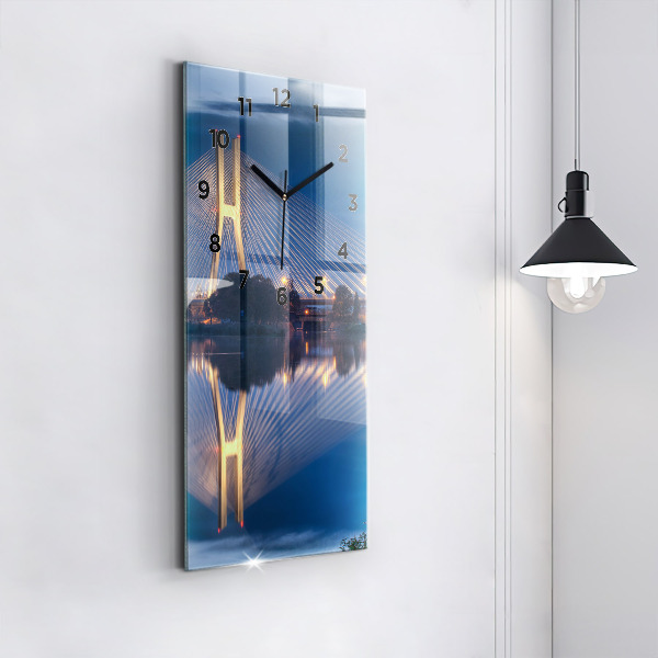 Vertikale Uhr mit motiv Brücke Rędziński Wroclaw