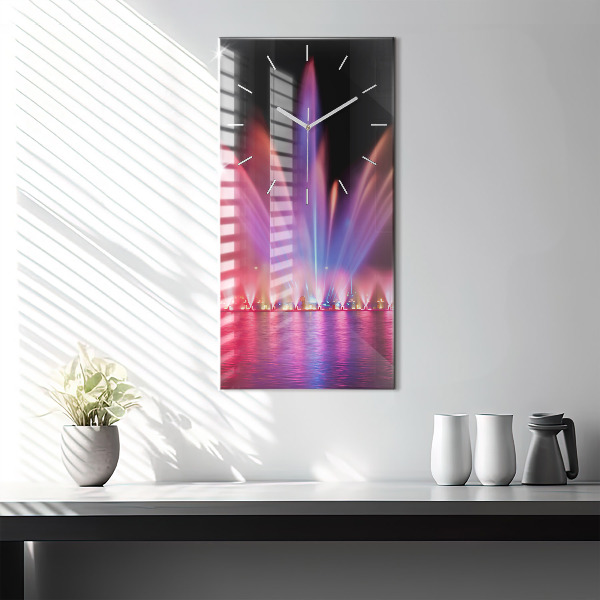 Vertikale Uhr Breslauer Springbrunnen bei Nacht