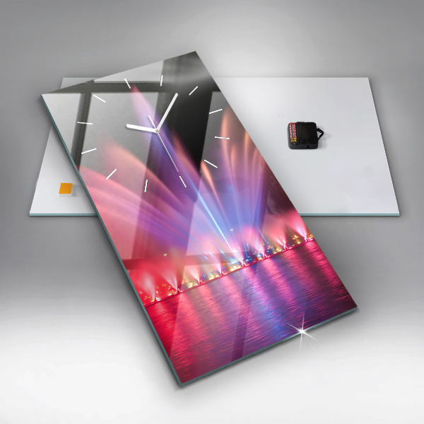 Vertikale Uhr Breslauer Springbrunnen bei Nacht