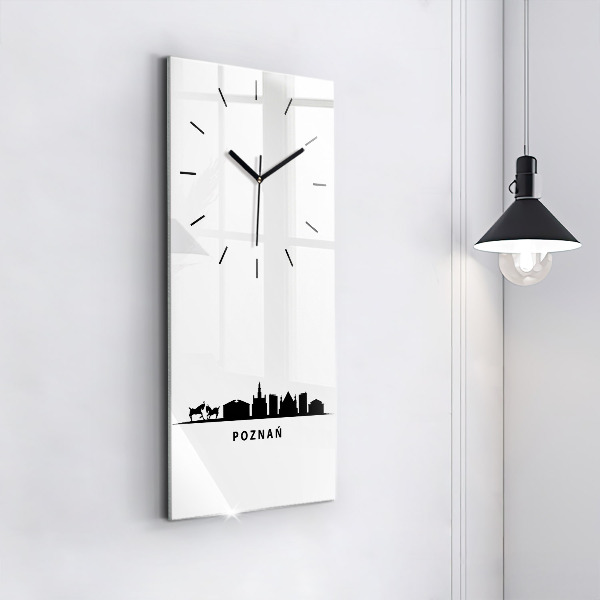 Vertikale Uhr mit motiv Grafik der Skyline von Poznan