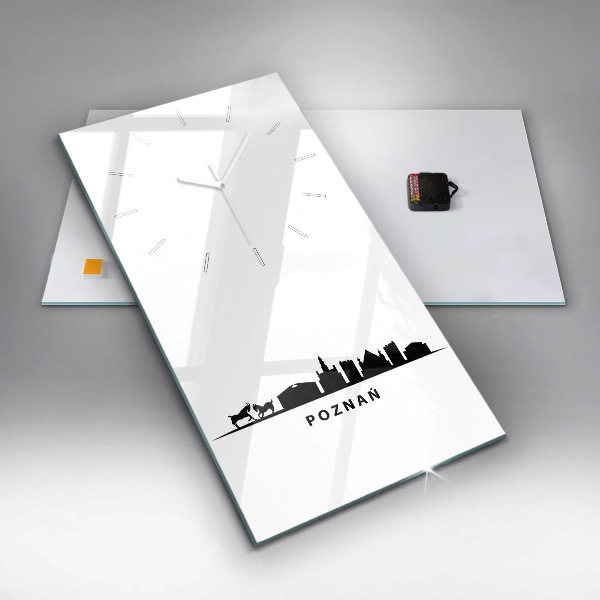 Vertikale Uhr mit motiv Grafik der Skyline von Poznan