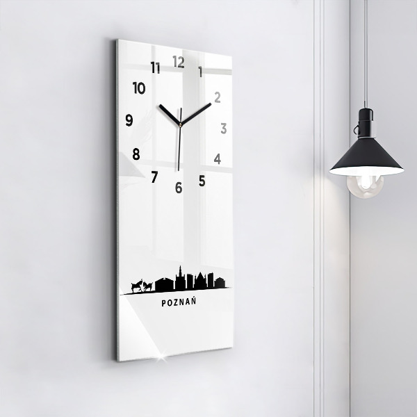 Vertikale Uhr mit motiv Grafik der Skyline von Poznan