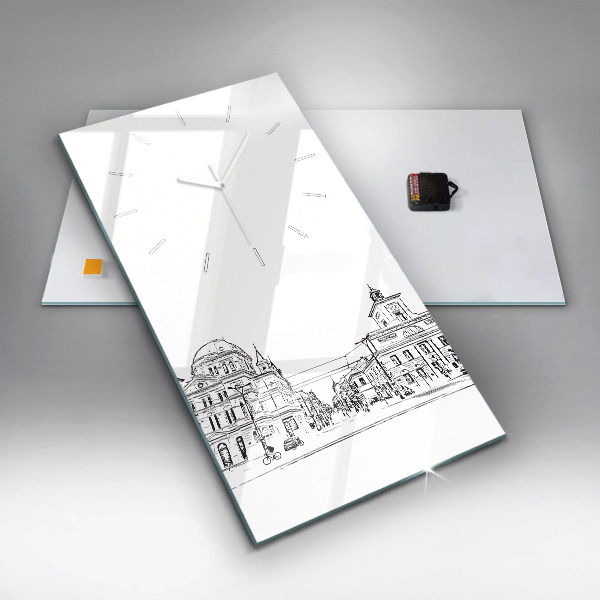 Vertikale Uhr mit motiv Illustration der Stadt Poznan