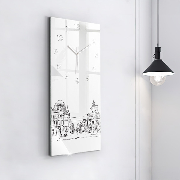 Vertikale Uhr mit motiv Illustration der Stadt Poznan