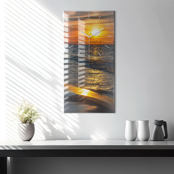 Vertikale Uhr mit motiv Władysławowo Ostsee