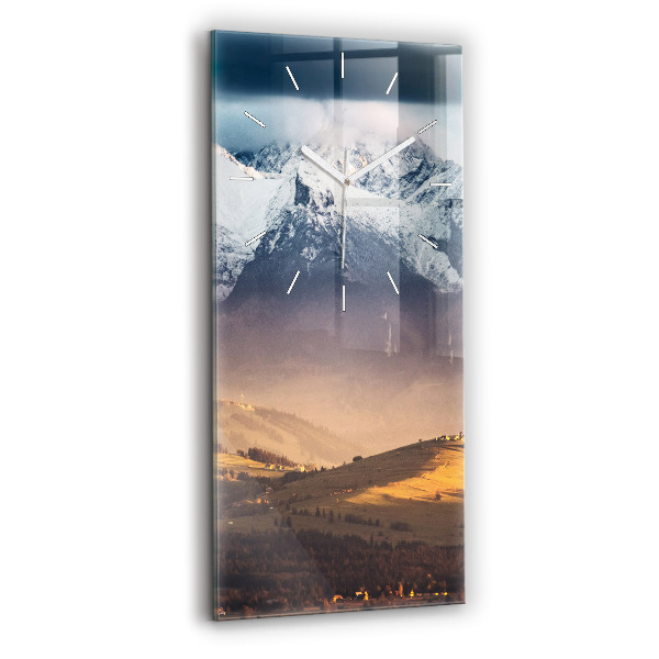 Vertikale Uhr mit motiv Tatra-Gebirge im Winterpanorama