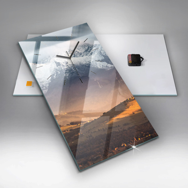 Vertikale Uhr mit motiv Tatra-Gebirge im Winterpanorama